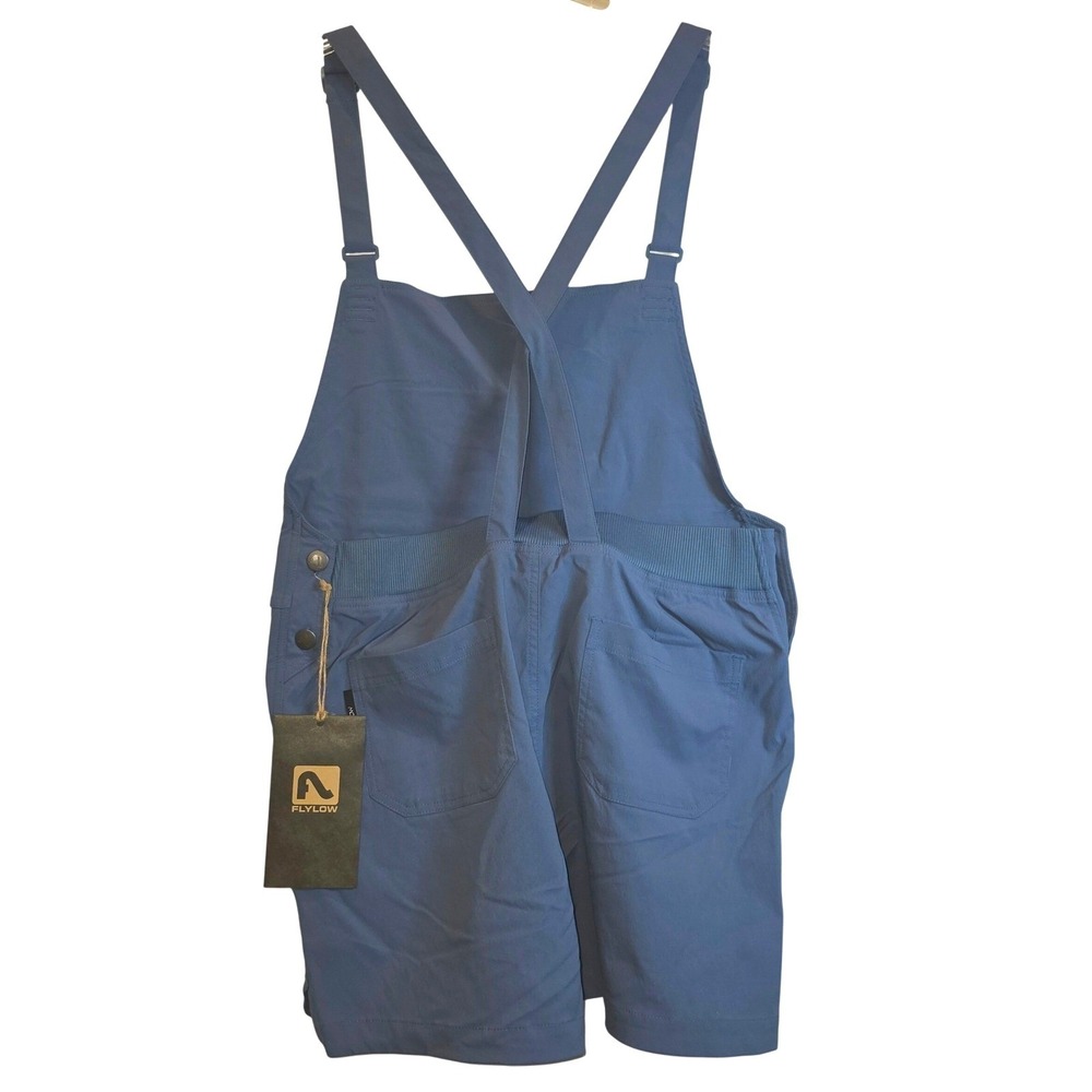 Flylow Life Jumper Shortalls Overall Shorts Womens Large BlueUPF50 Outdoor $100 - Picture 3 of 14
